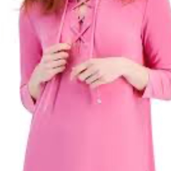 JM Collection Tops - JM Collection Vibrant Pink Lace-Up Top size M